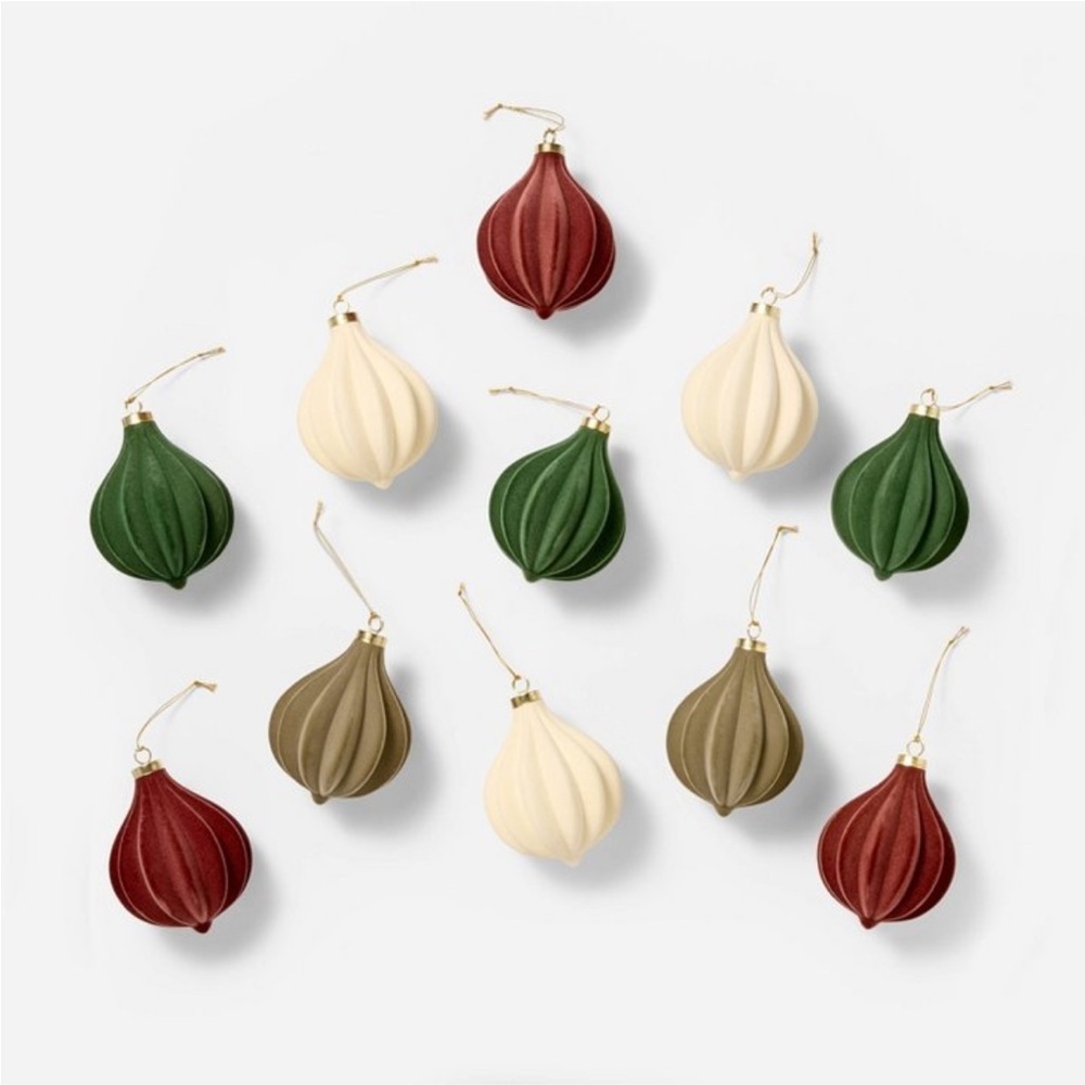 Set of 11 Velvet Decorative Ornaments Multicolor - Threshold Studio McGee
